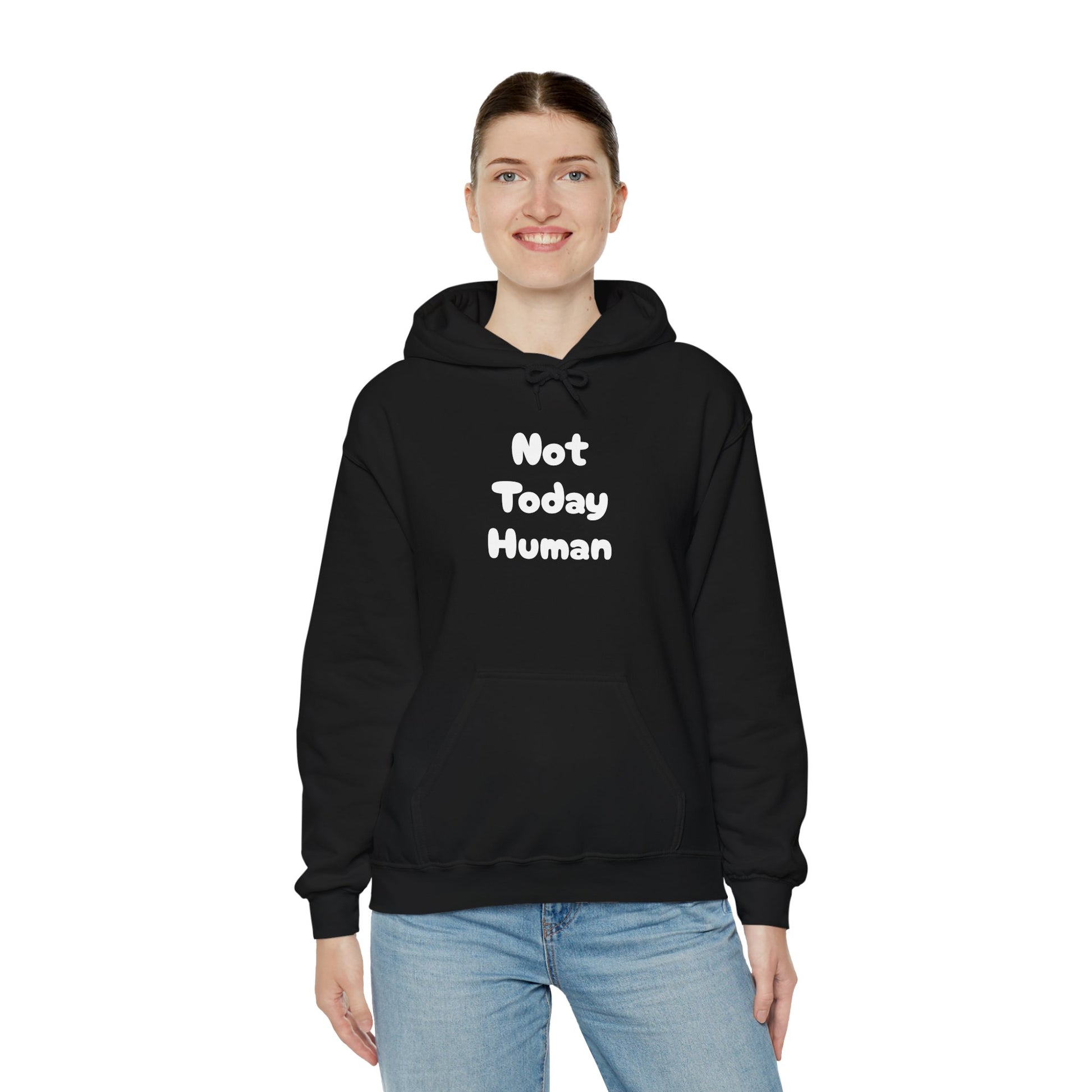 Not Today Human Unisex Hoodie - Funny Cat Design for Chill Days - Modern District