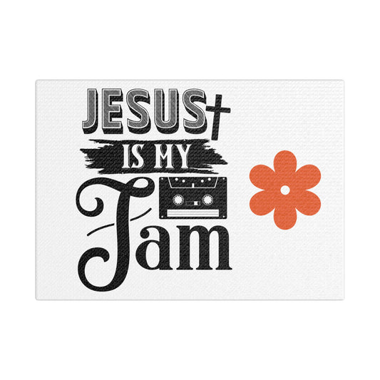Inspirational Stretched Canvas Art – 'Jesus is My Jam' Decor