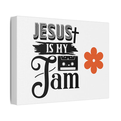 Inspirational Stretched Canvas Art – 'Jesus is My Jam' Decor