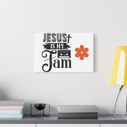 Inspirational Stretched Canvas Art – 'Jesus is My Jam' Decor