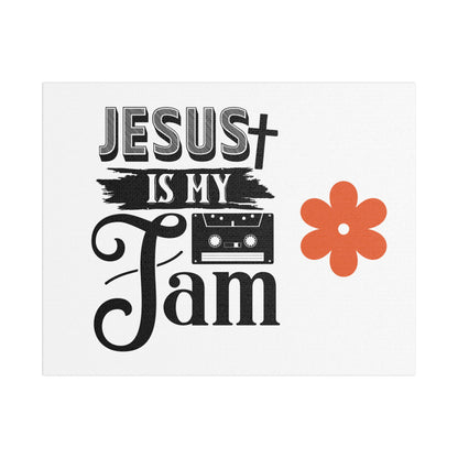 Inspirational Stretched Canvas Art – 'Jesus is My Jam' Decor