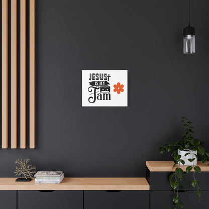 Inspirational Stretched Canvas Art – 'Jesus is My Jam' Decor