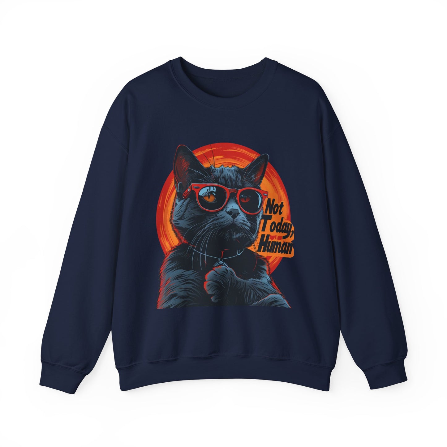 Funny Cat Sweatshirt - 'Not Today Human' Unisex Crewneck