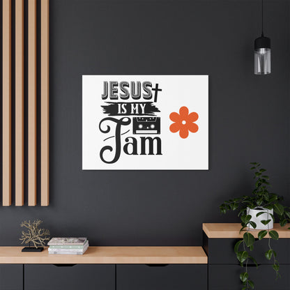 Inspirational Stretched Canvas Art – 'Jesus is My Jam' Decor