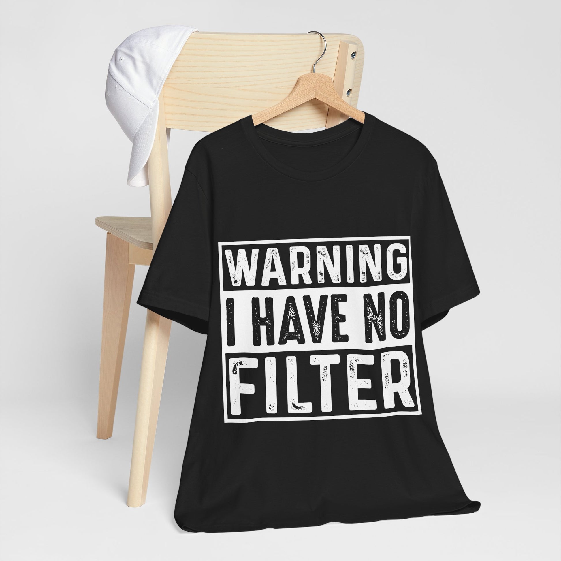 "Warning: I Have No Filter" Unisex Jersey Tee - Fun Statement T-Shirt for Casual Wear - Modern District