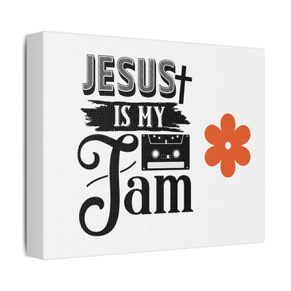 Inspirational Stretched Canvas Art – 'Jesus is My Jam' Decor