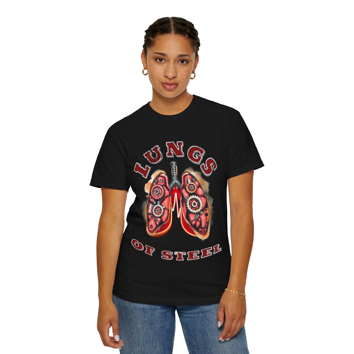 Lungs of Steel Graphic T-Shirt - Unisex Vintage Style Tee for Unique Personalities