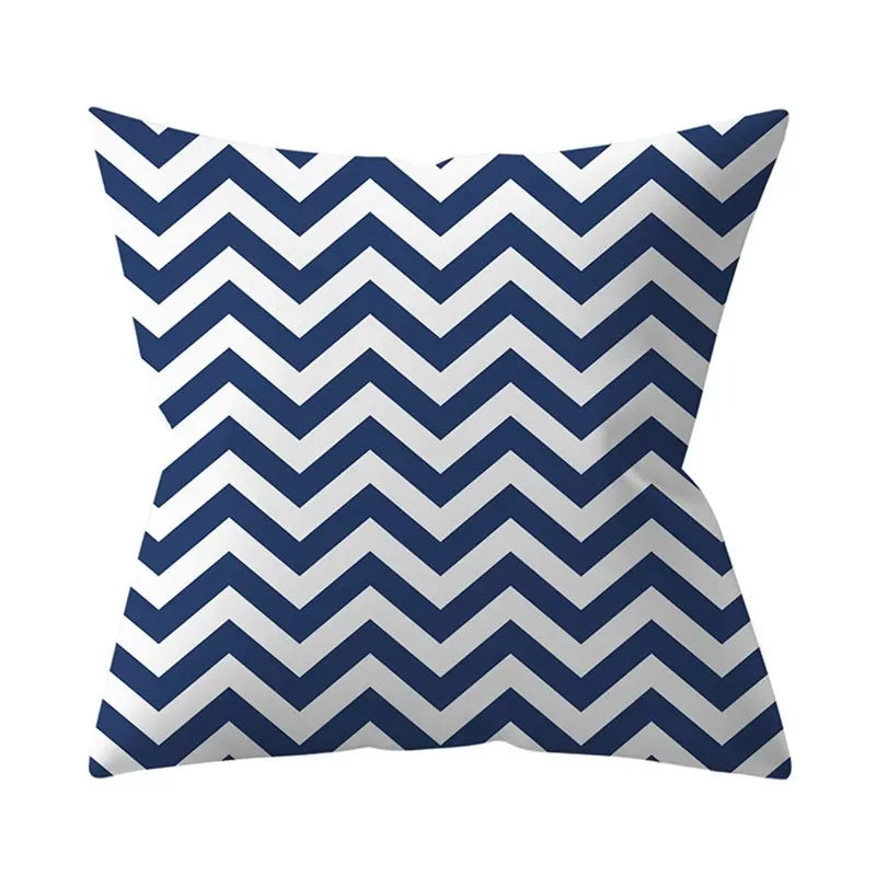 Blue printed pattern cushion cover bedroom living room sofa decorative cushion cover - Modern District