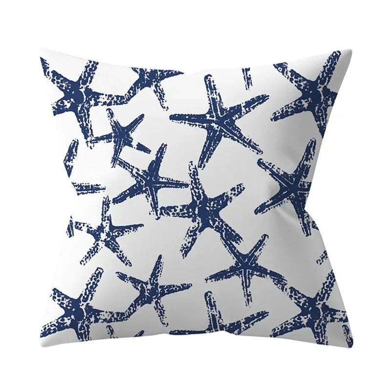 Blue printed pattern cushion cover bedroom living room sofa decorative cushion cover - Modern District