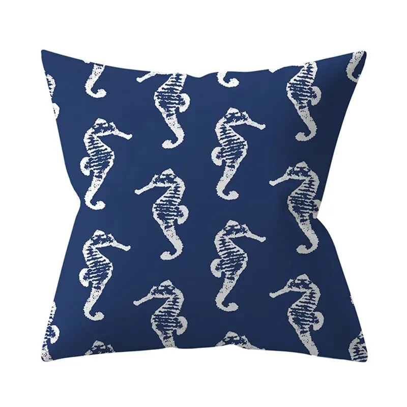 Blue printed pattern cushion cover bedroom living room sofa decorative cushion cover - Modern District